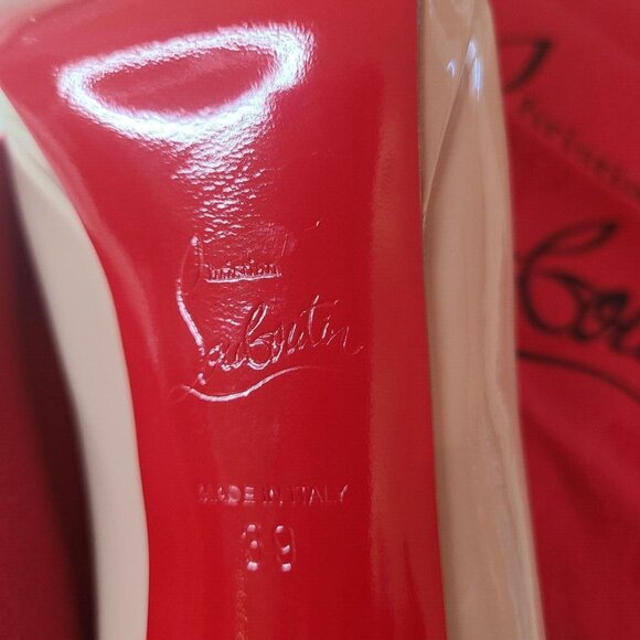 Christian Louboutin Pigalle Plato 100 Nude Patent Pump - Picture 8 of 9